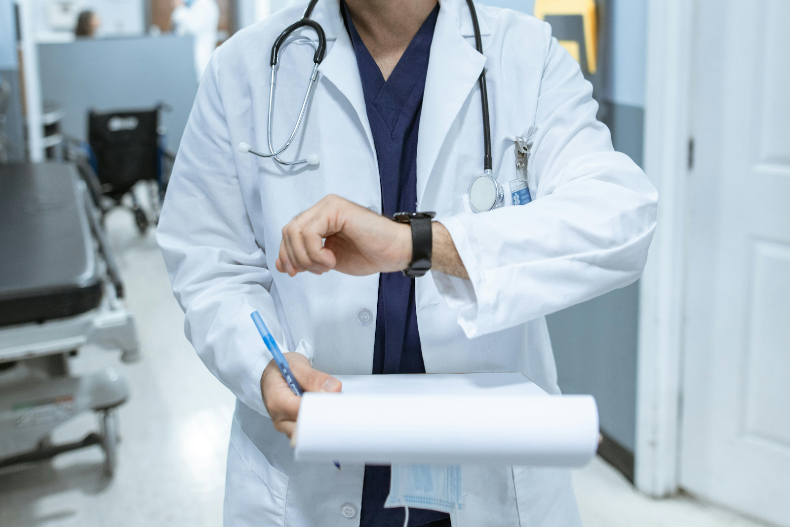 doctor short on time with documents needing to fax